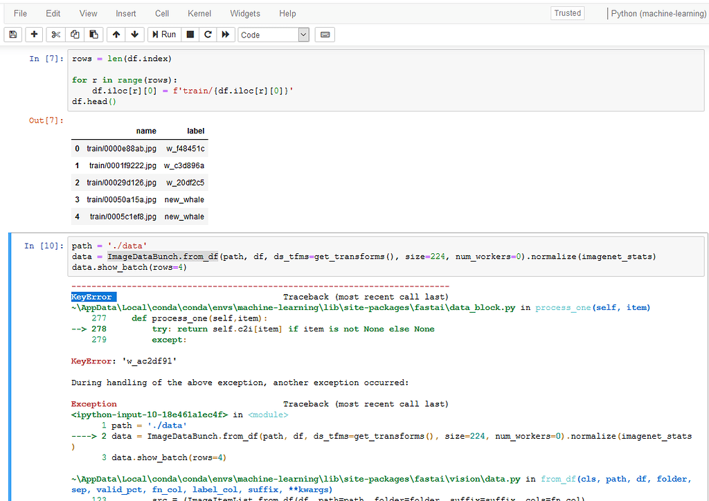 ImageDataBunch.from_df giving KeyError - fastai - fast.ai Course Forums