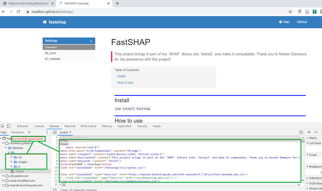 In my docs, html header, css, images, and js folders are missing