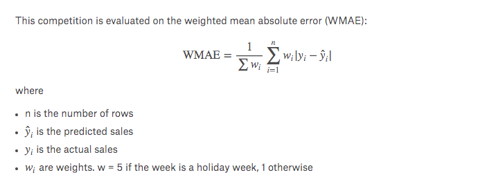 How to calculate Weighted Mean Absolute Error (WMAE)? - Part 1 (2018) - Deep Learning Course Forums